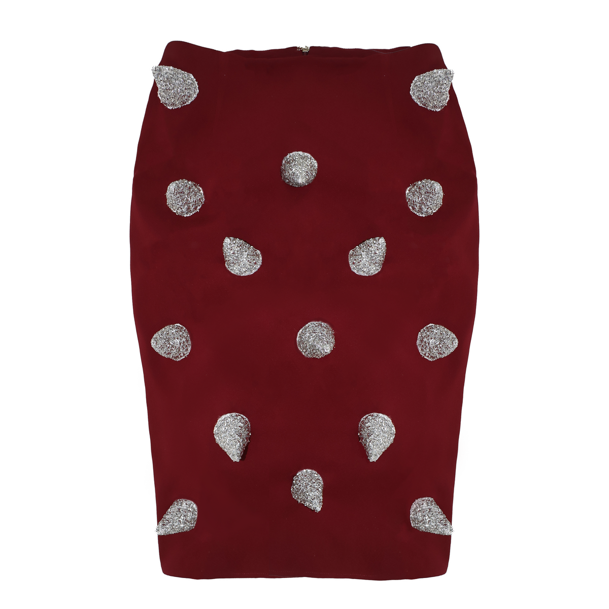 28NATELIER - Burgundy Spikes Skirt, PR Sample at DOORS NYC PR showroom