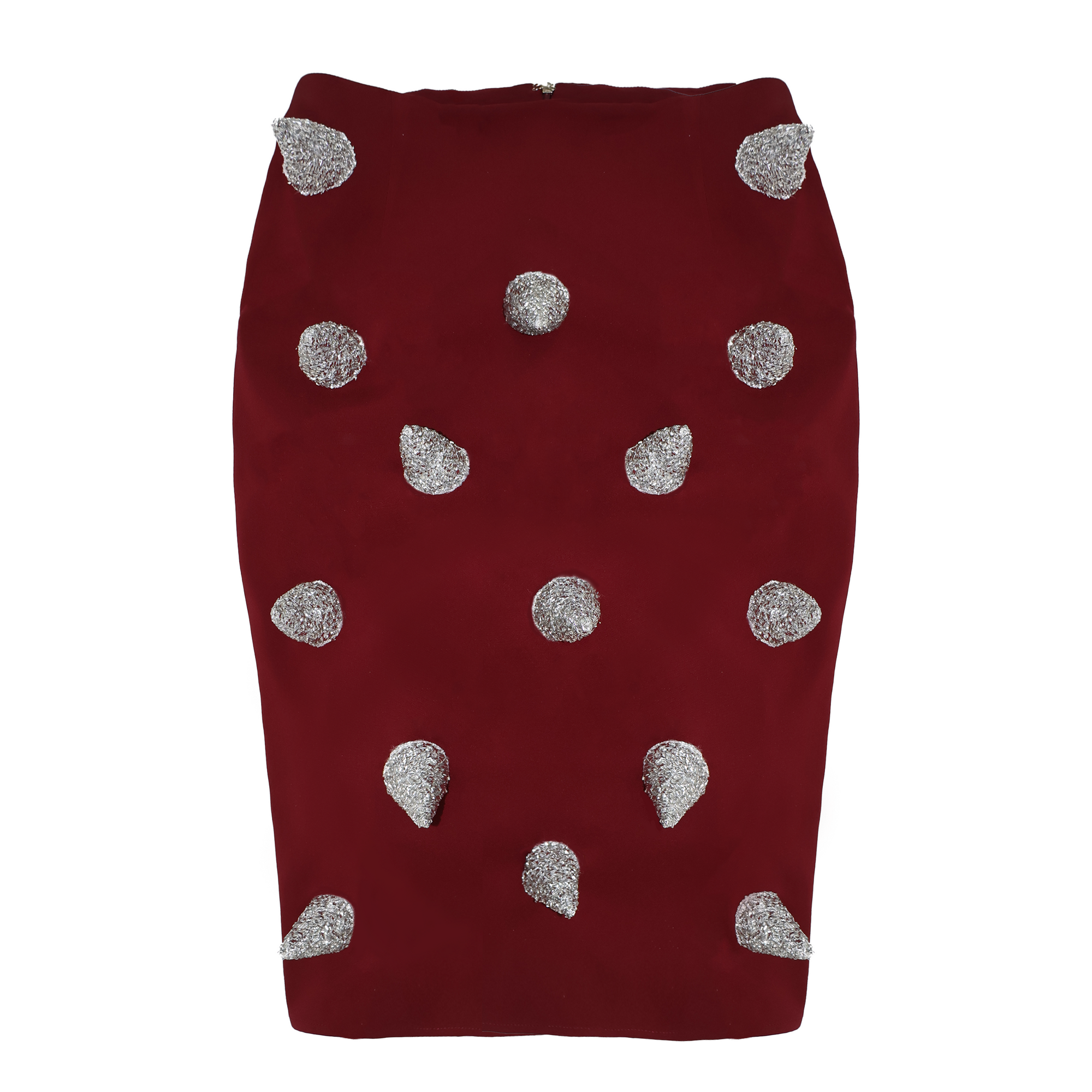 28NATELIER - Burgundy Spikes Skirt, PR Sample at DOORS NYC PR showroom