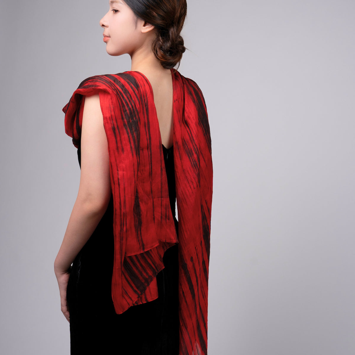 Red Brushstroke Scarf