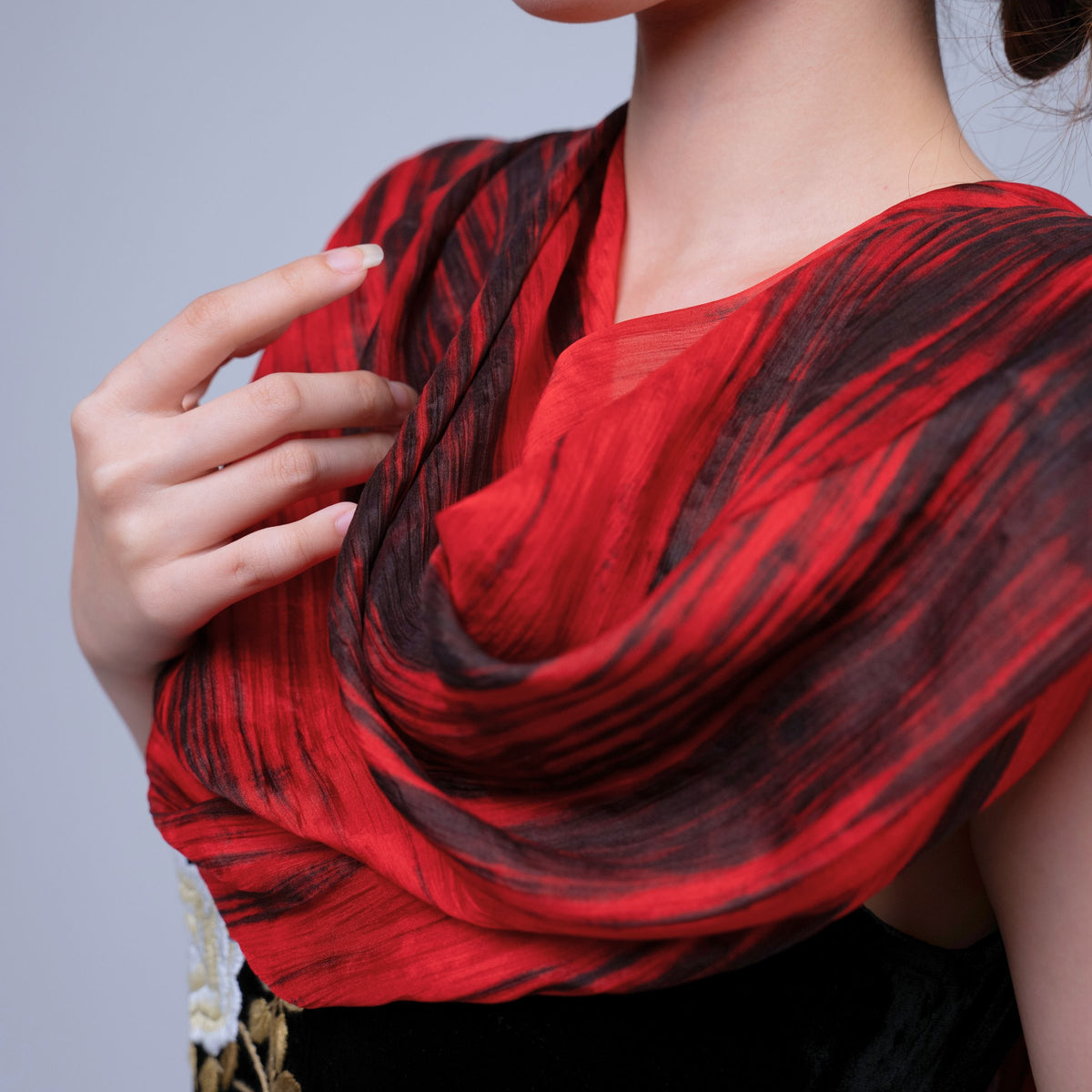 Red Brushstroke Scarf