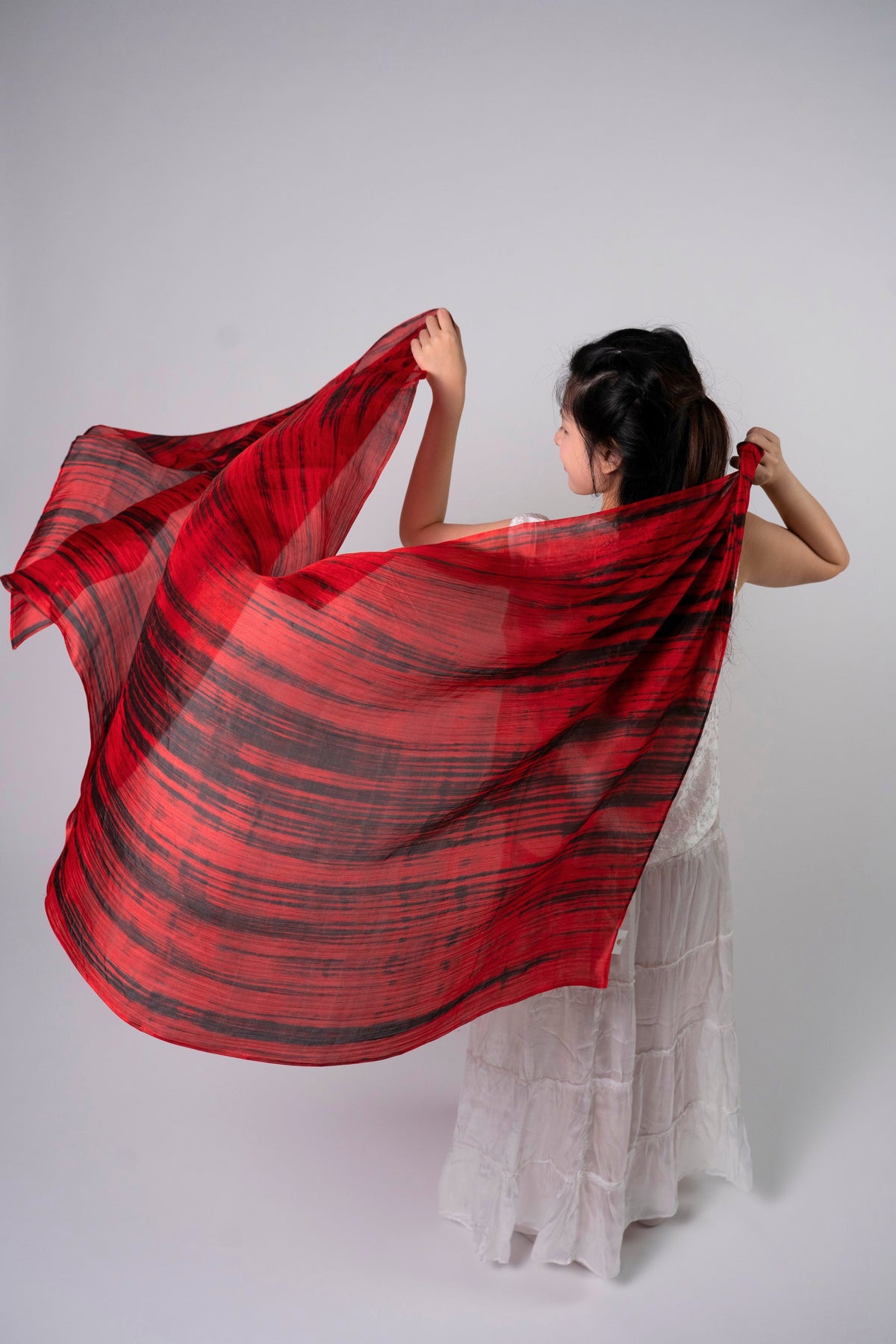 Red Brushstroke Scarf