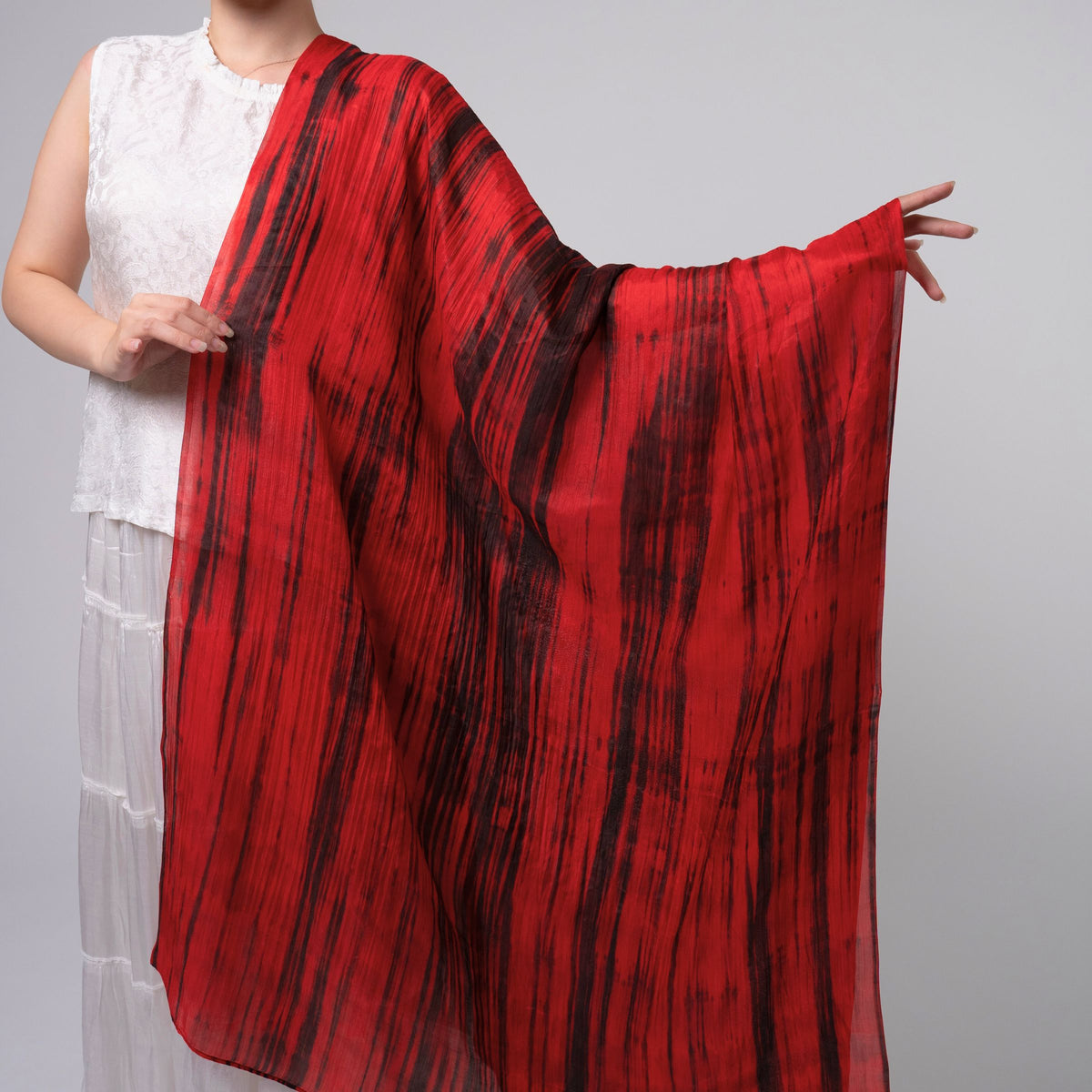 Red Brushstroke Scarf