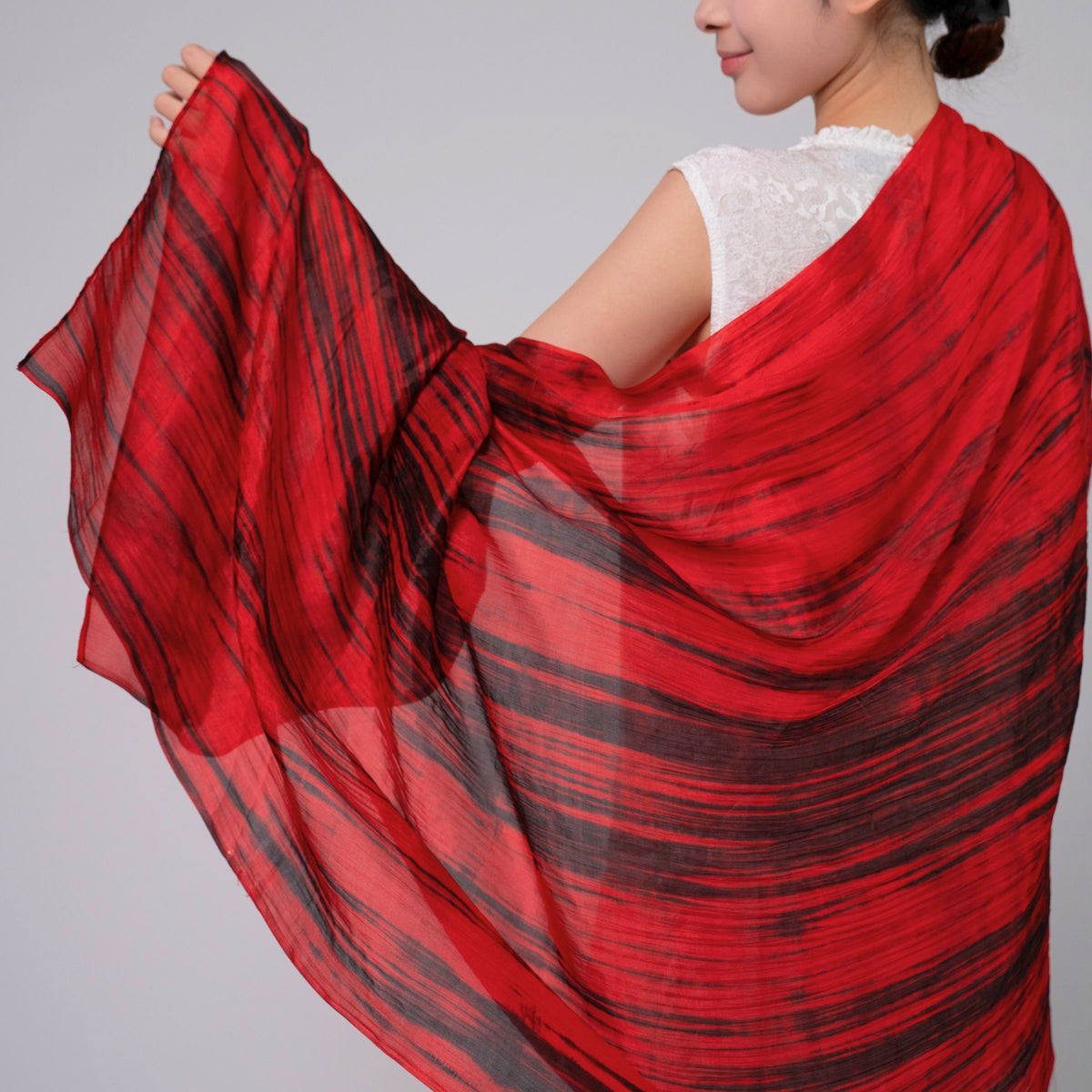 Red Brushstroke Scarf