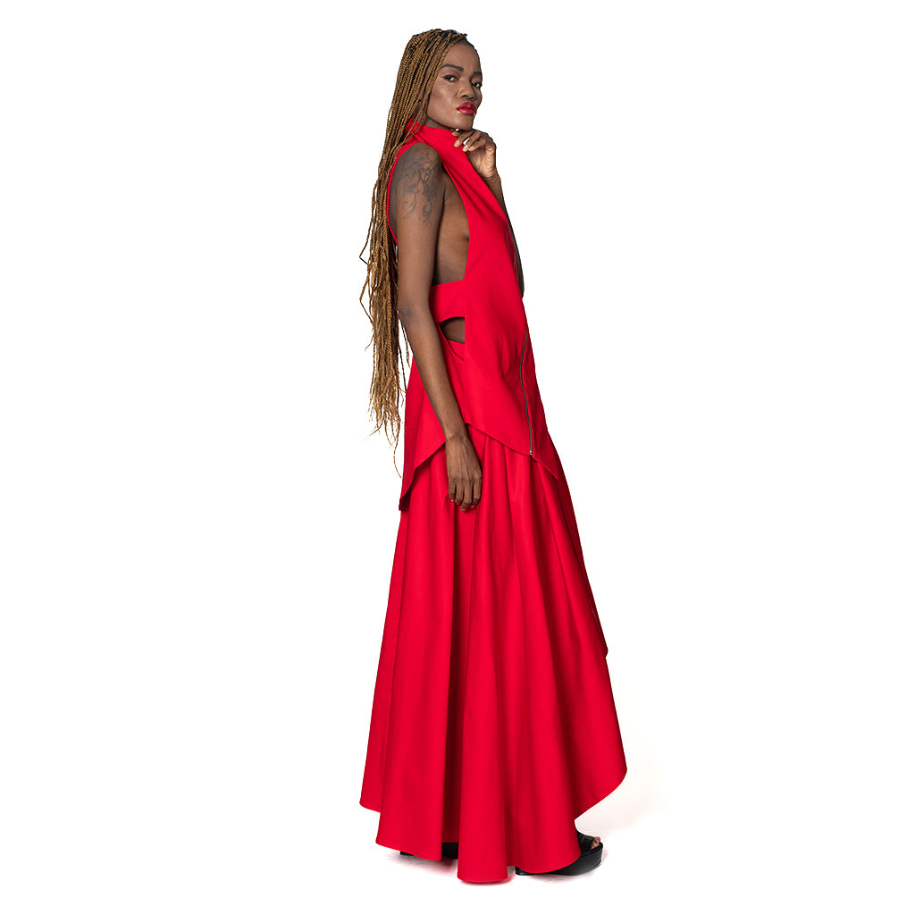 METAMORPHOZA - Red Maxi SkirtPR Sample | DOORS NYC PR showroom