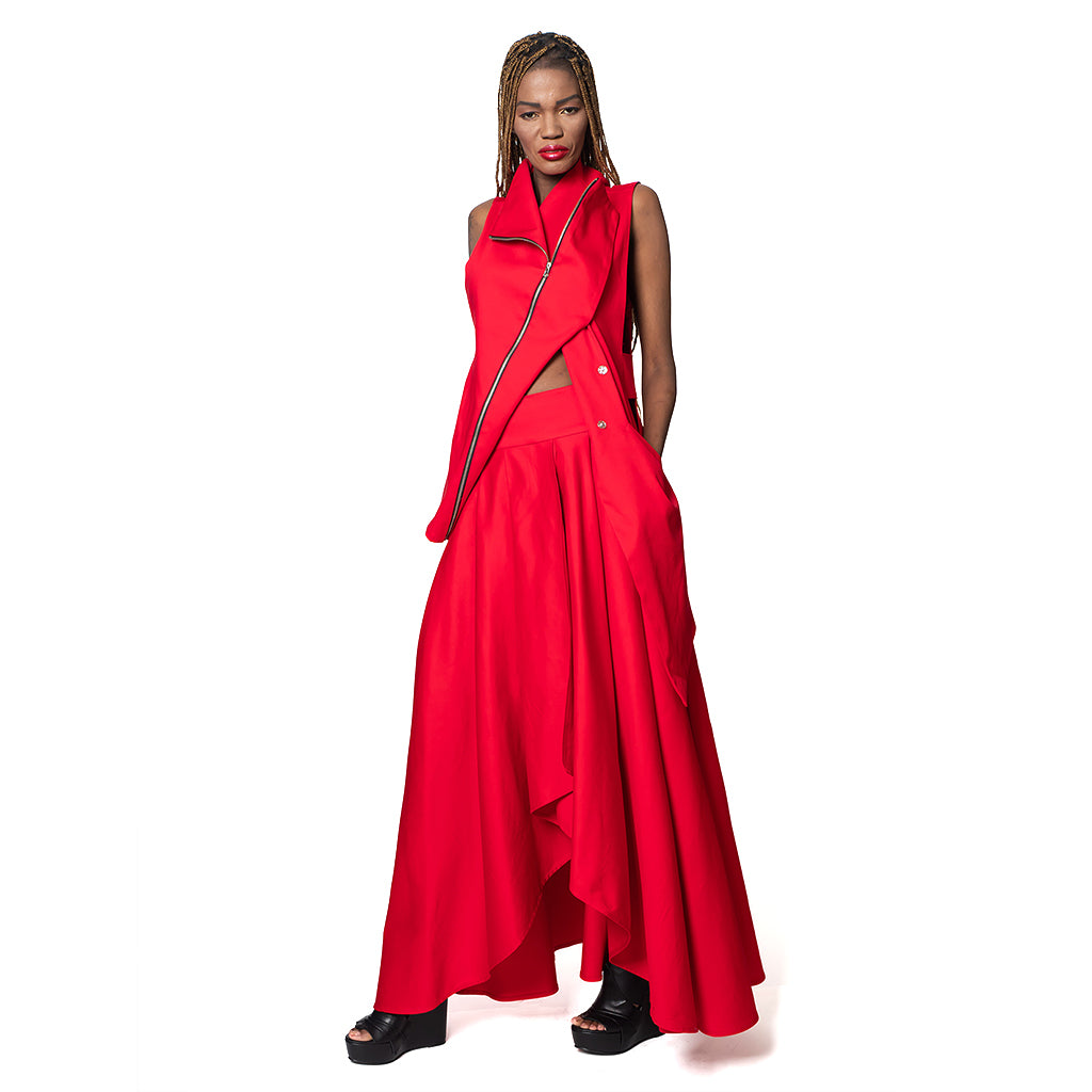 METAMORPHOZA - Red Maxi SkirtPR Sample | DOORS NYC PR showroom