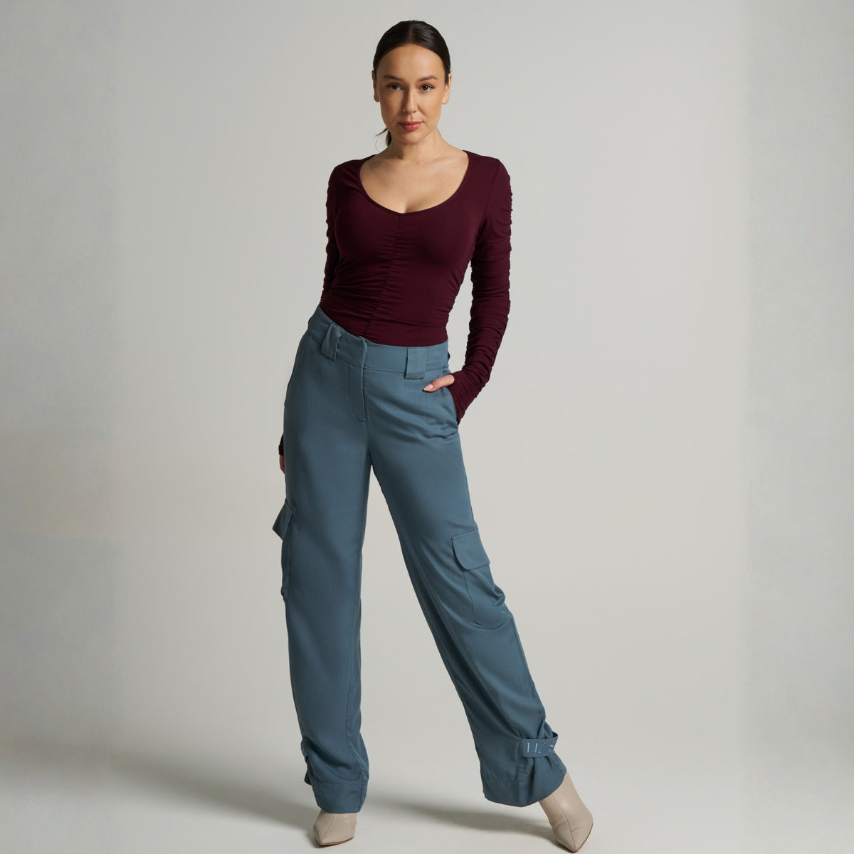 Rena Cargo Pants – Blue