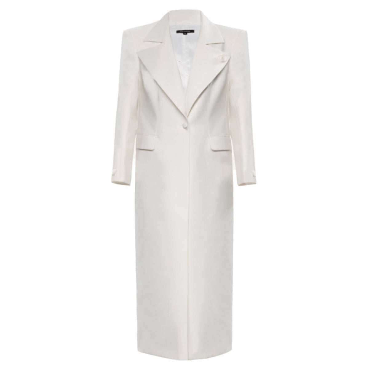 KRIS MARAN - Rose Buttons Maxi Coat | Ecru buy at DOORS NYC