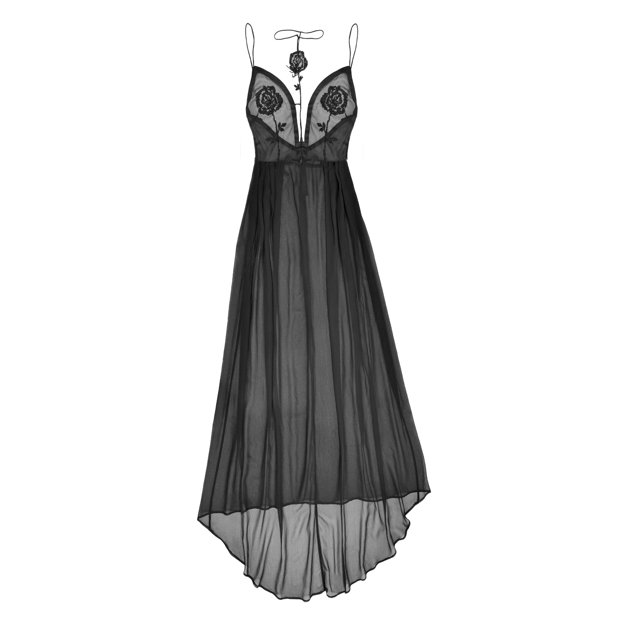sachin and babi light blue dress Black and Gold Embroidered Maxi Dress with Open Back