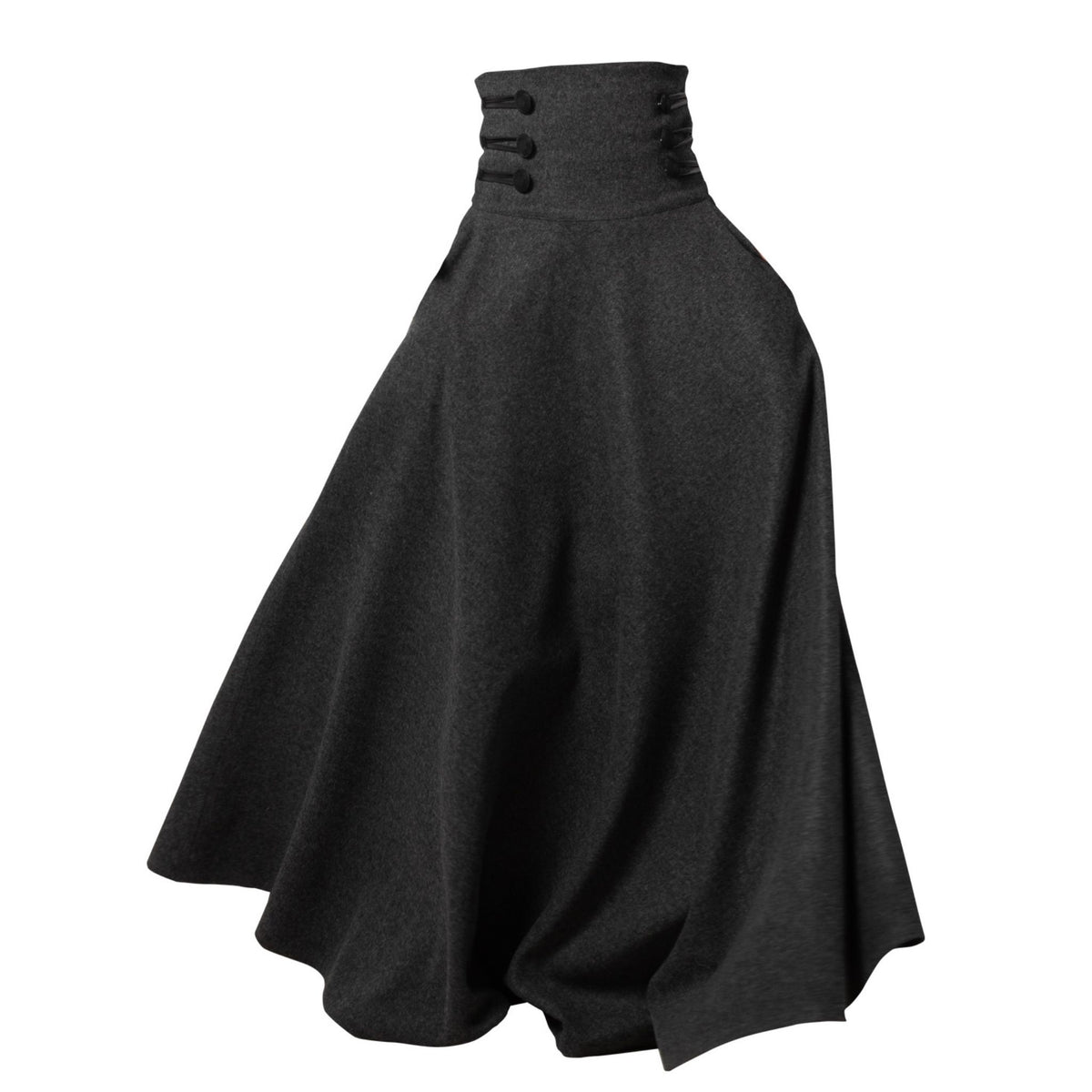 "Rose" Dark Gray Wool Maxi Skirt