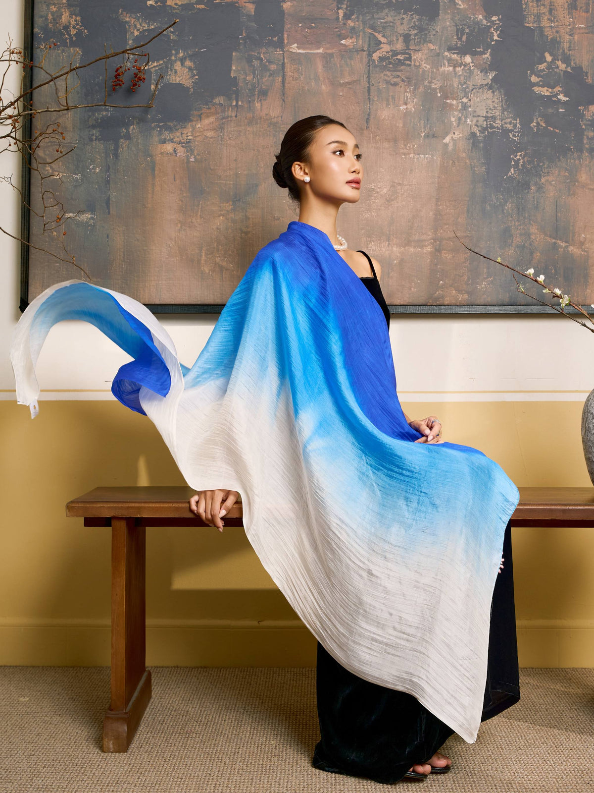 Royal Blue Ombre Scarf