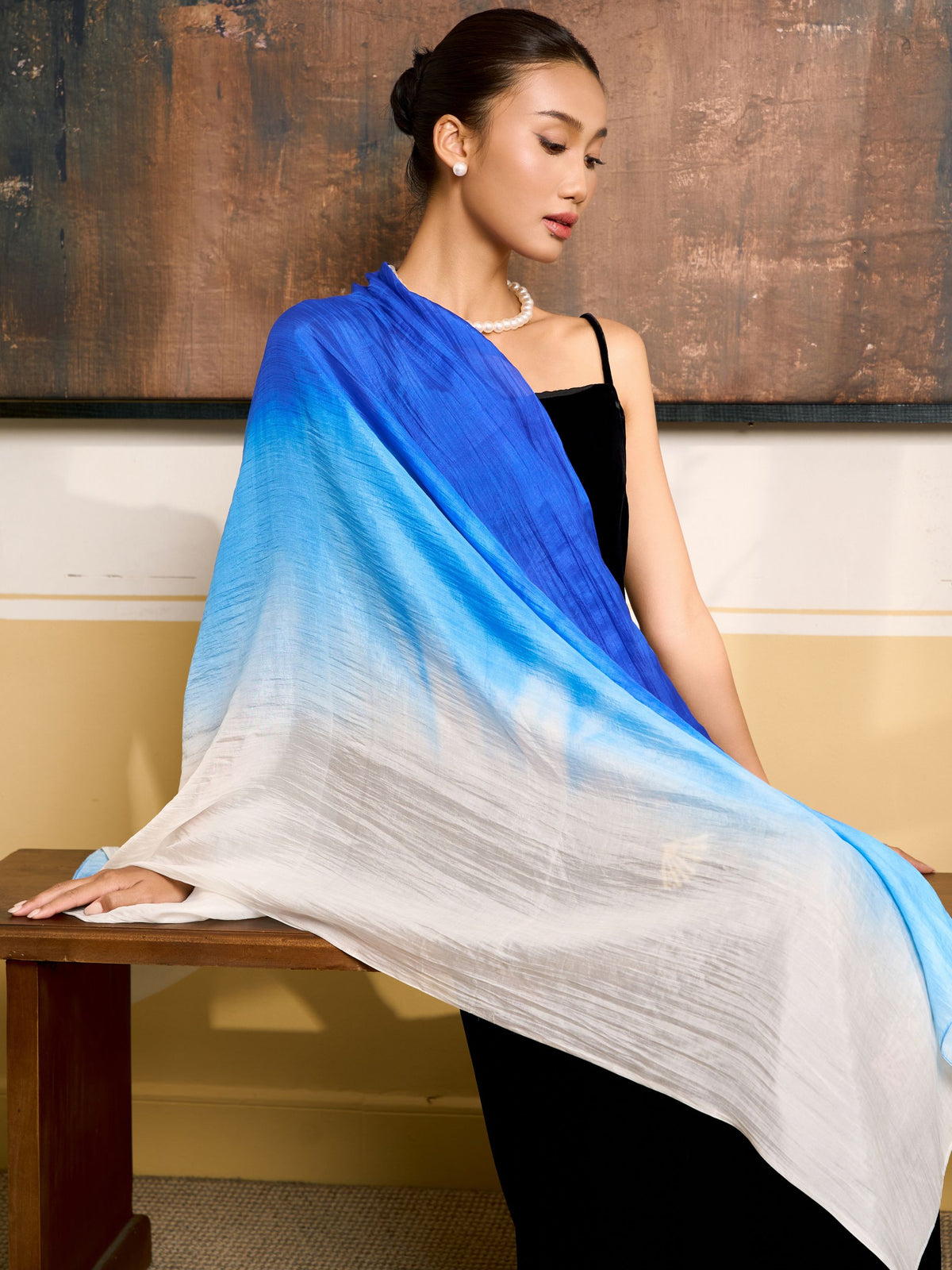 Royal Blue Ombre Scarf