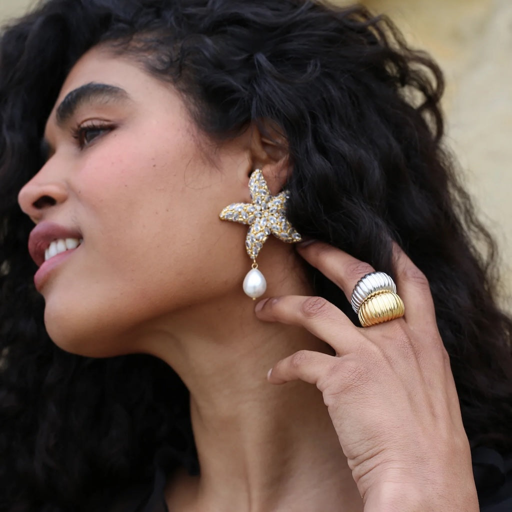 ZEPPLIN THE LABEL - Stella Di Mare Earrings | Gold, buy at DOORS NYC