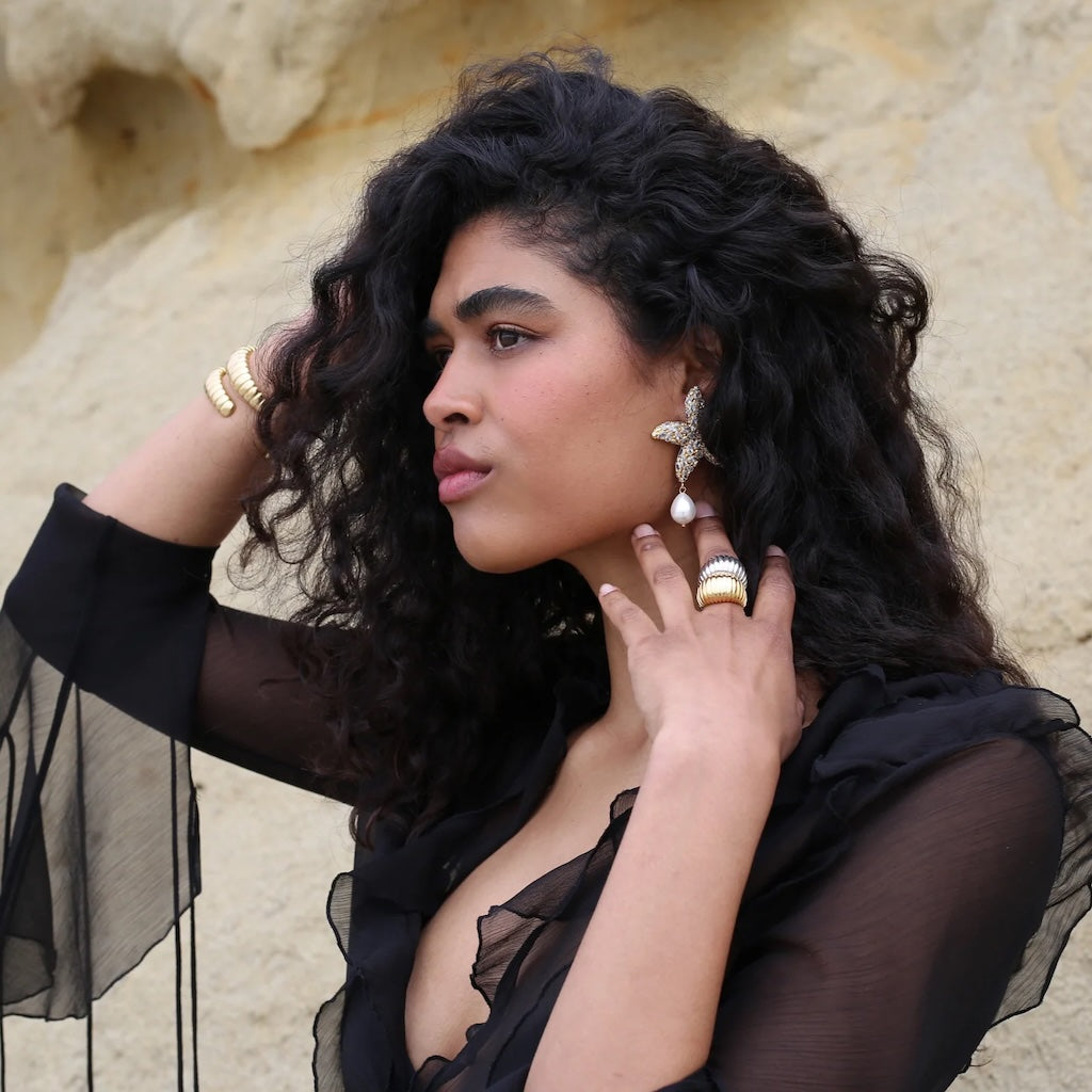 ZEPPLIN THE LABEL - Stella Di Mare Earrings | Gold, buy at DOORS NYC