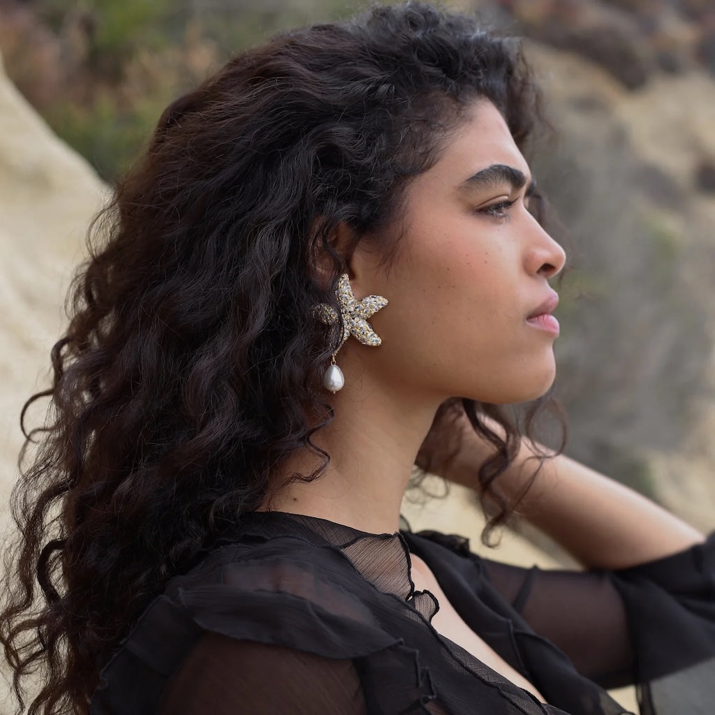 ZEPPLIN THE LABEL - Stella Di Mare Earrings | Gold, buy at DOORS NYC