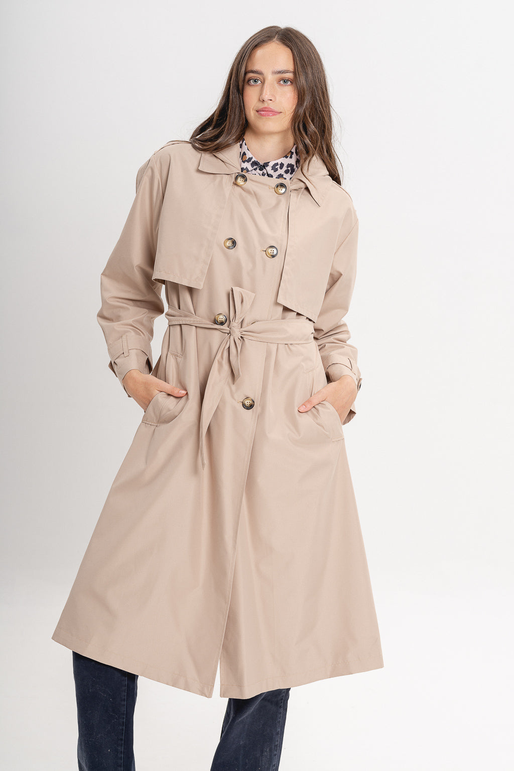 Beige Bronx Trench Coat
