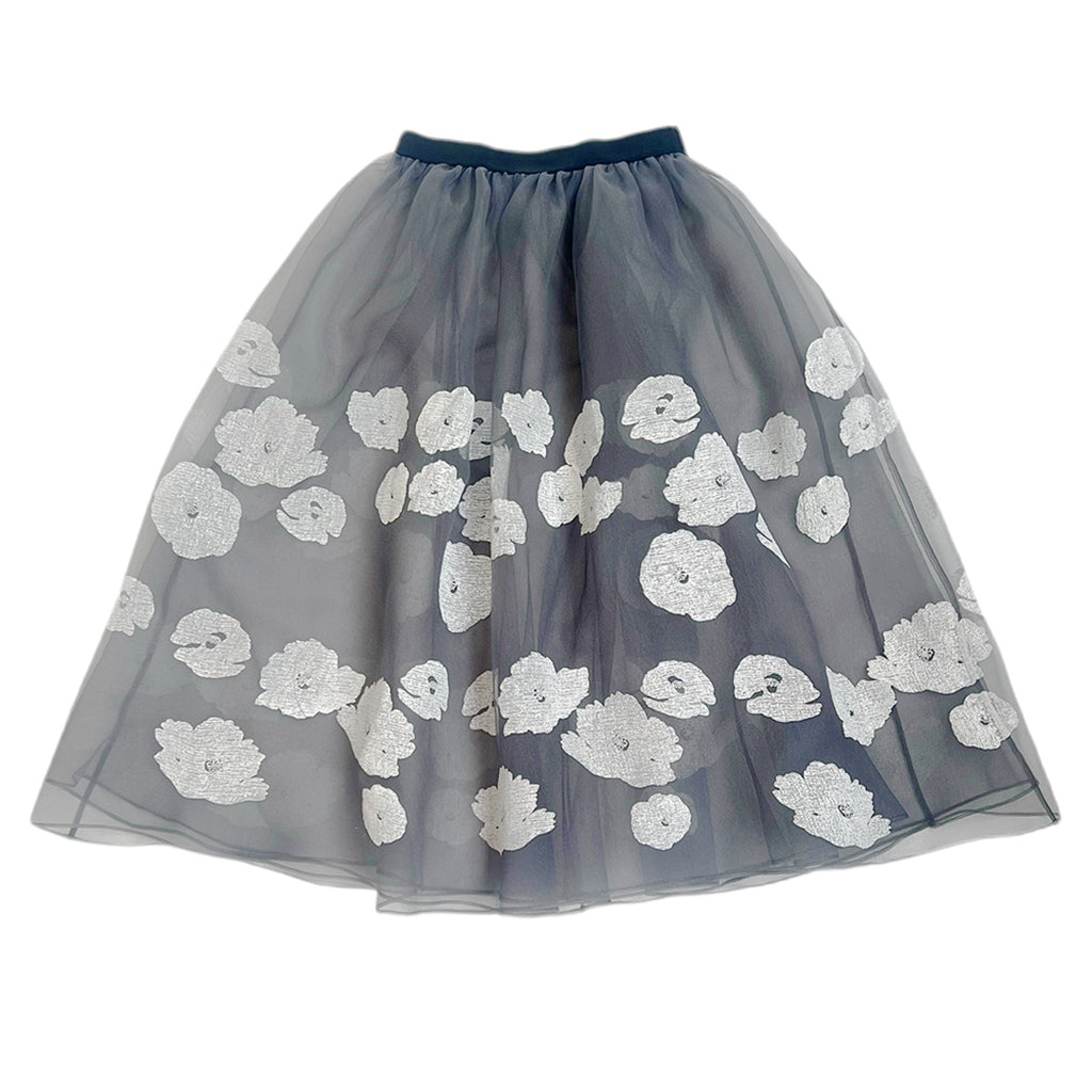 SIMEON FARRAR - Organza Skirt With Flowers PR Sample at DOORS NYC PR showroom