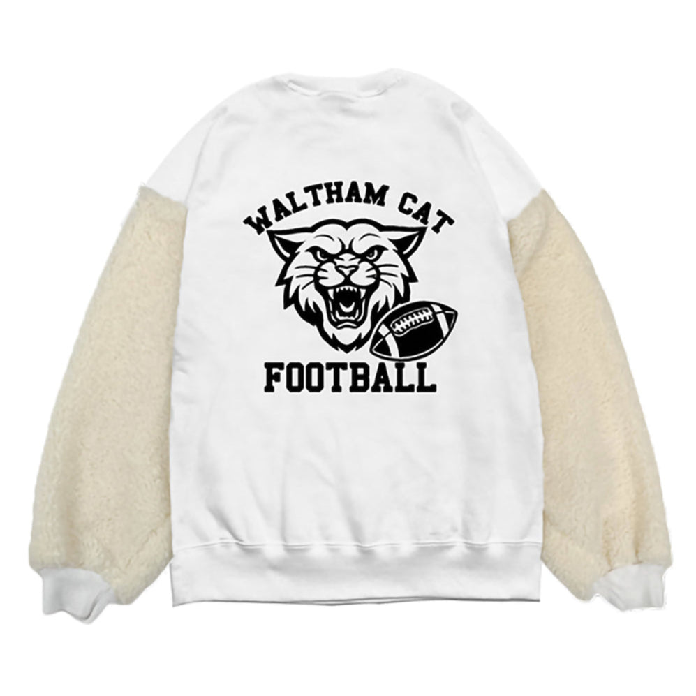 SIMEON FARRAR - Fur Sleeve Sweatshirt | White, buy at DOORS NYC  