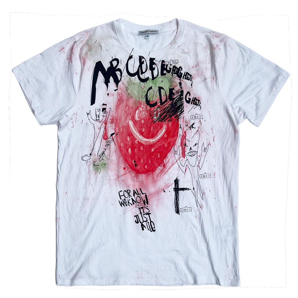 Crew T-shirt With Strawberry Scribble Paint | PR Sample