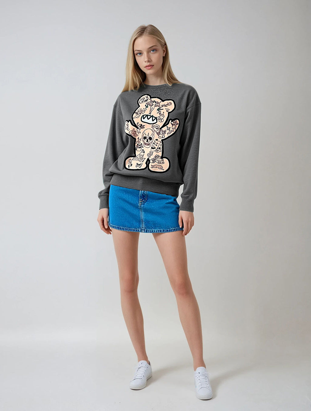 SIMEON FARRAR - Bear Sweatshirt | Grey, buy at DOORS NYC  