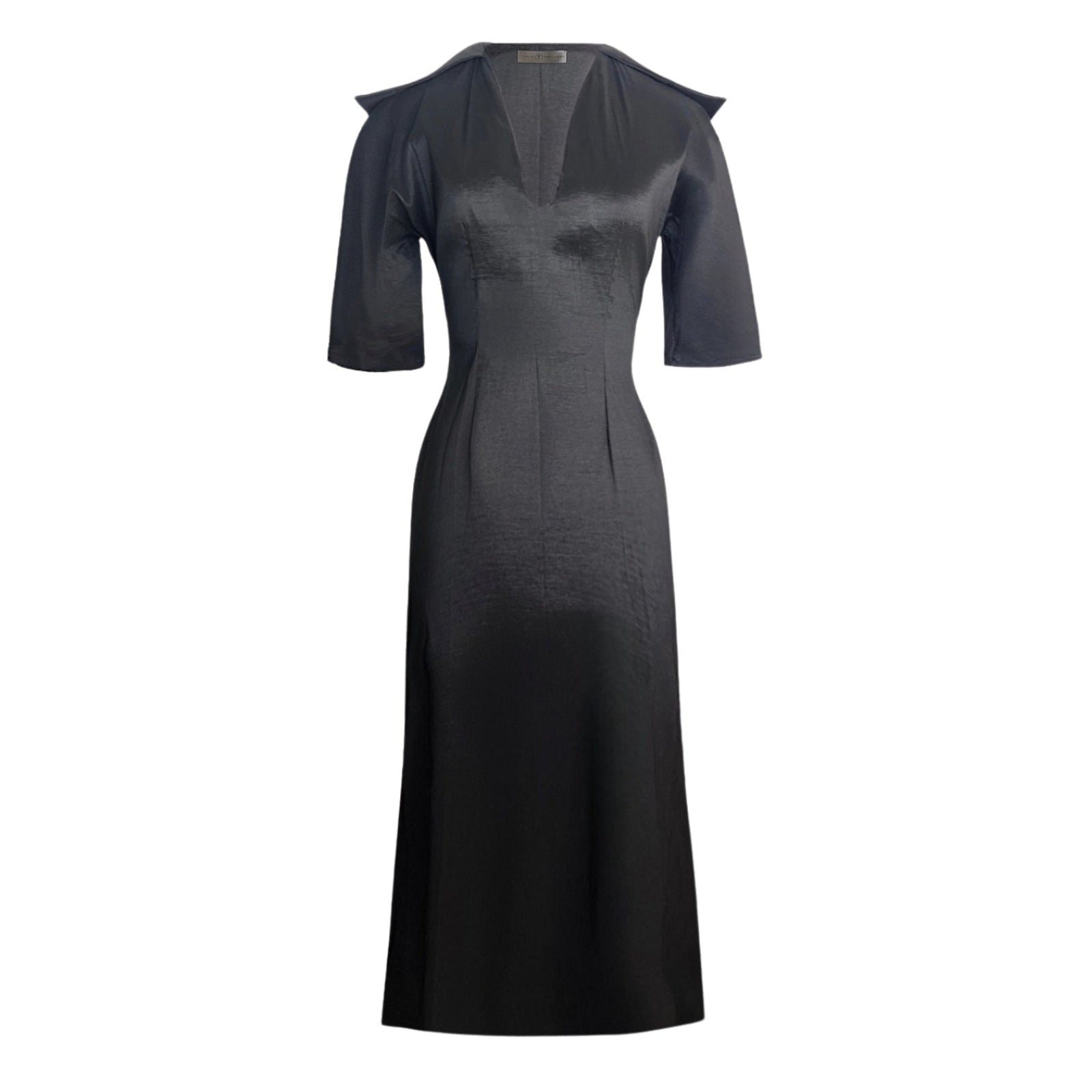 Black dress with short sleeves on a white background