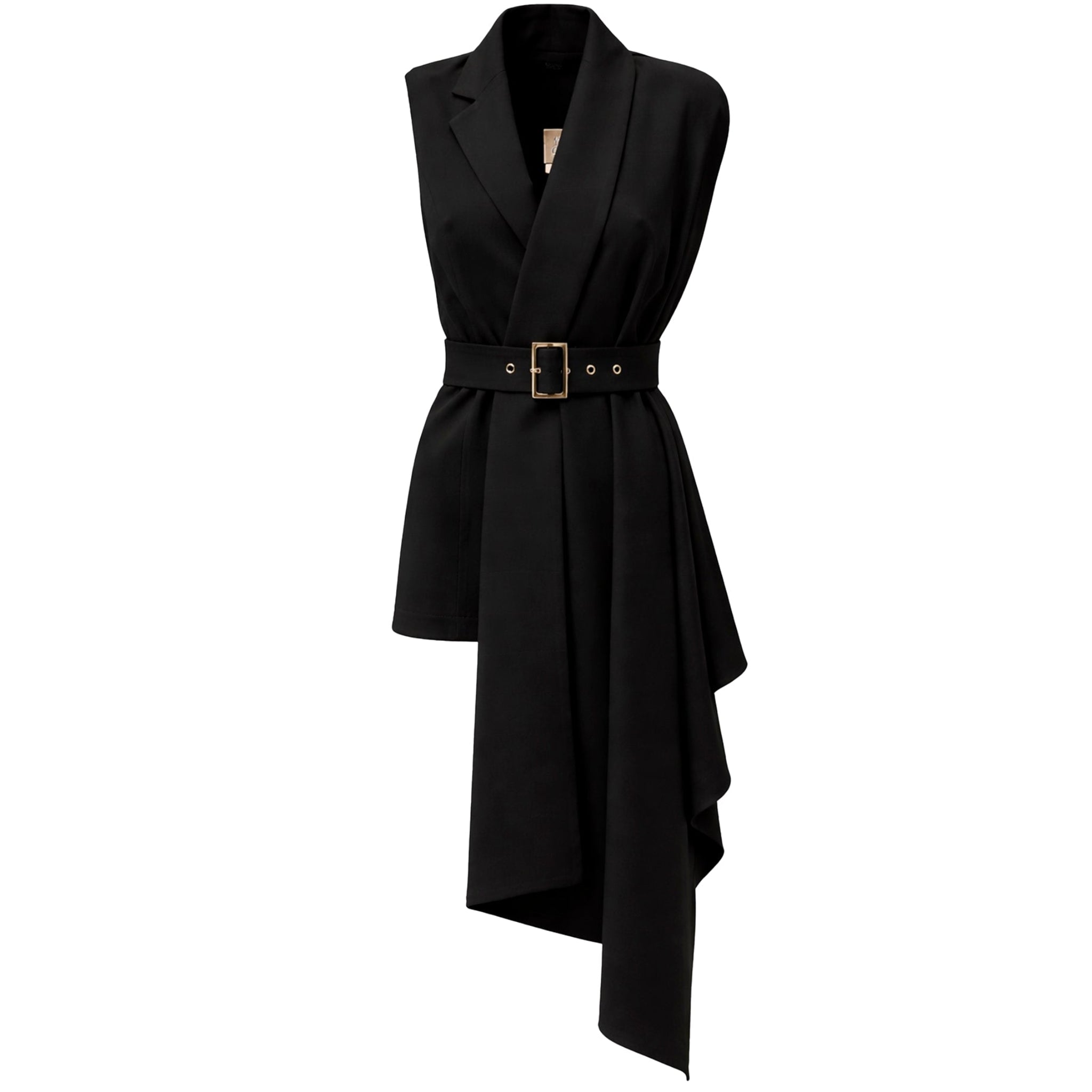 JULIA ALLERT - Asymmetrical Sleeveless Blazer — Black