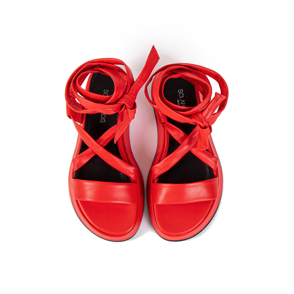 SCLARANDIS - MARA Platform Sandal | Red, buy at DOORS NYC