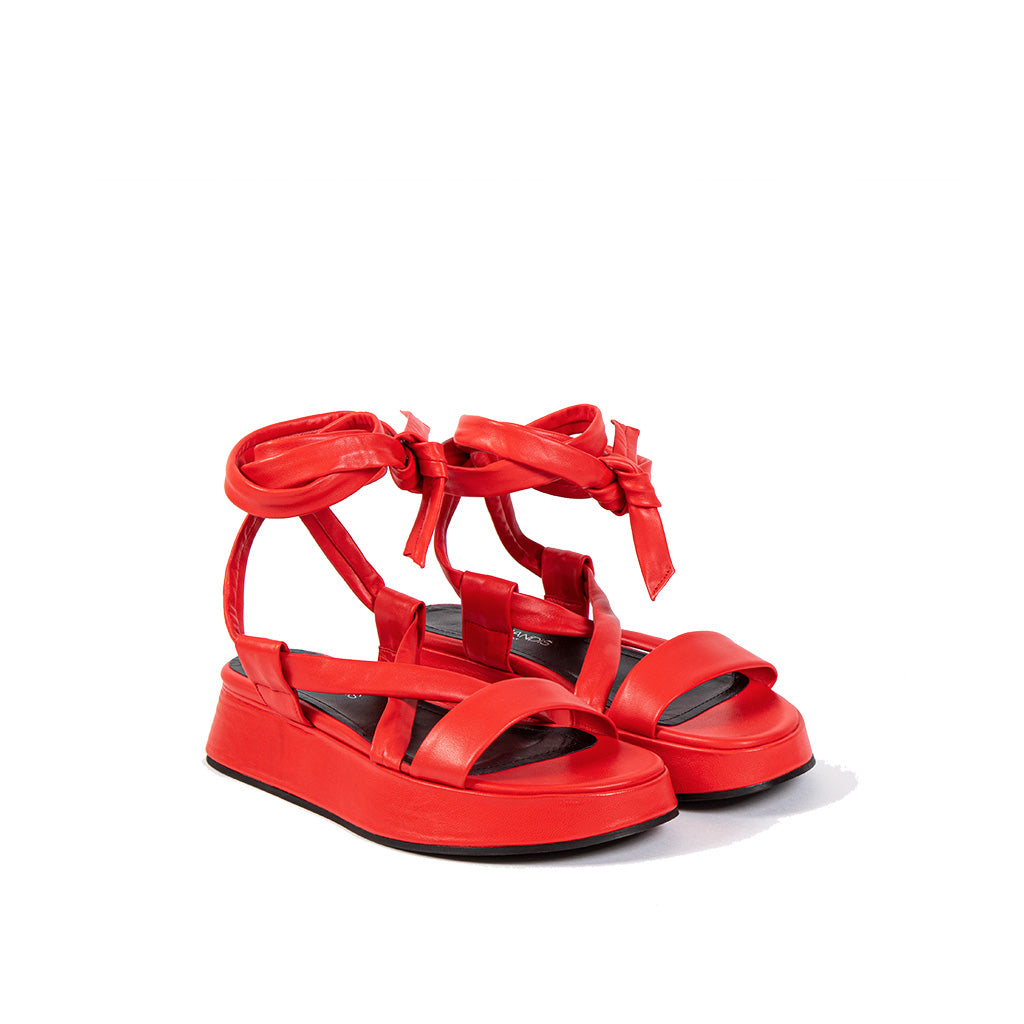 SCLARANDIS - MARA Platform Sandal | Red, buy at DOORS NYC