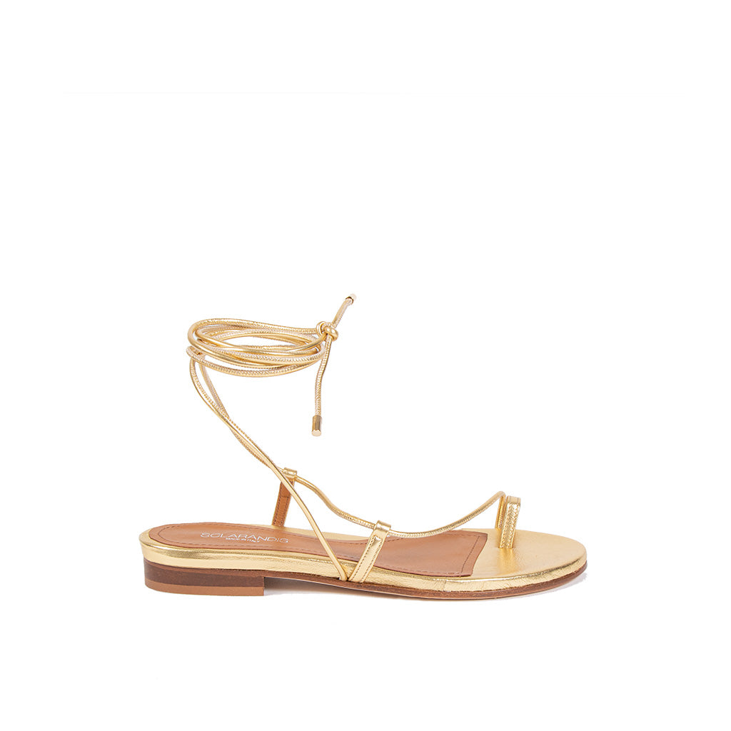 SCLARANDIS - Gladiator Gold Metallic Nappa Sandal, buy at DOORS NYC