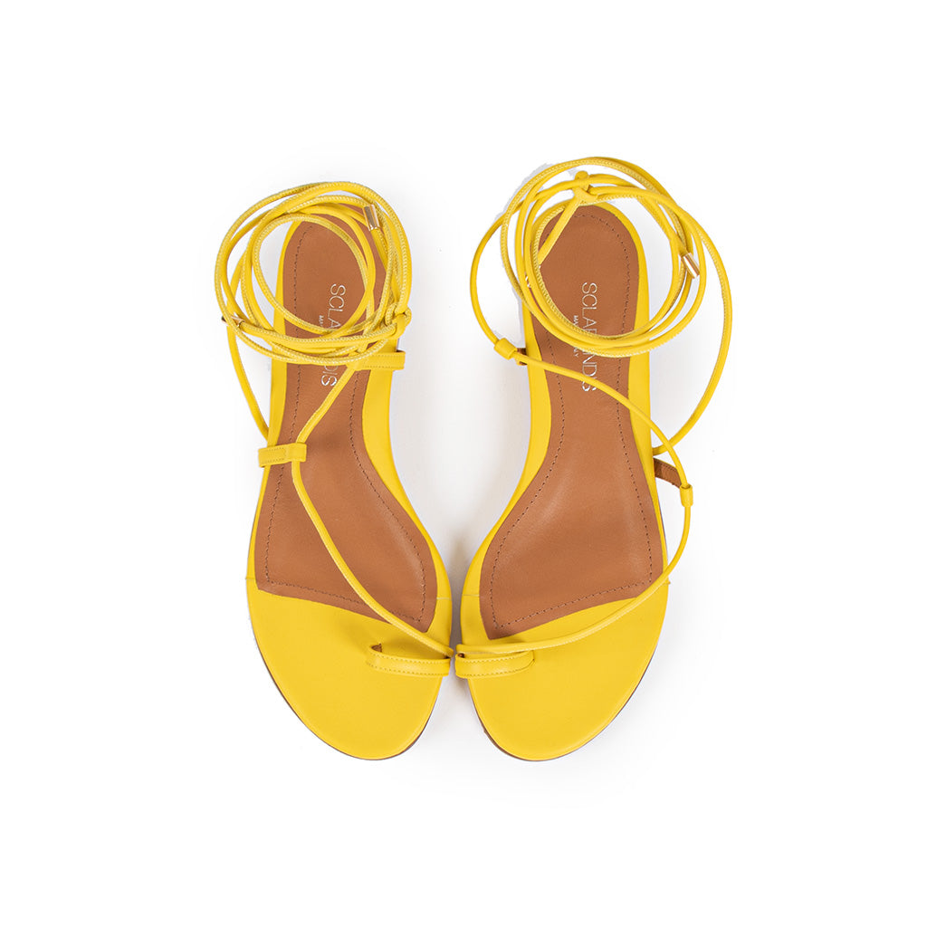 SCLARANDIS - Gladiator Yellow Nappa Sandal, buy at DOORS NYC