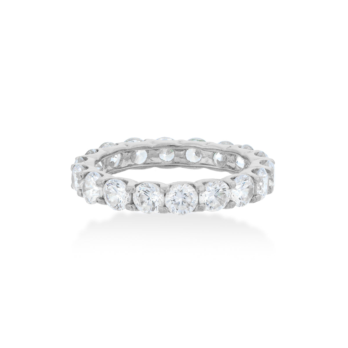 Silver Shabella Band with Large Zirconia