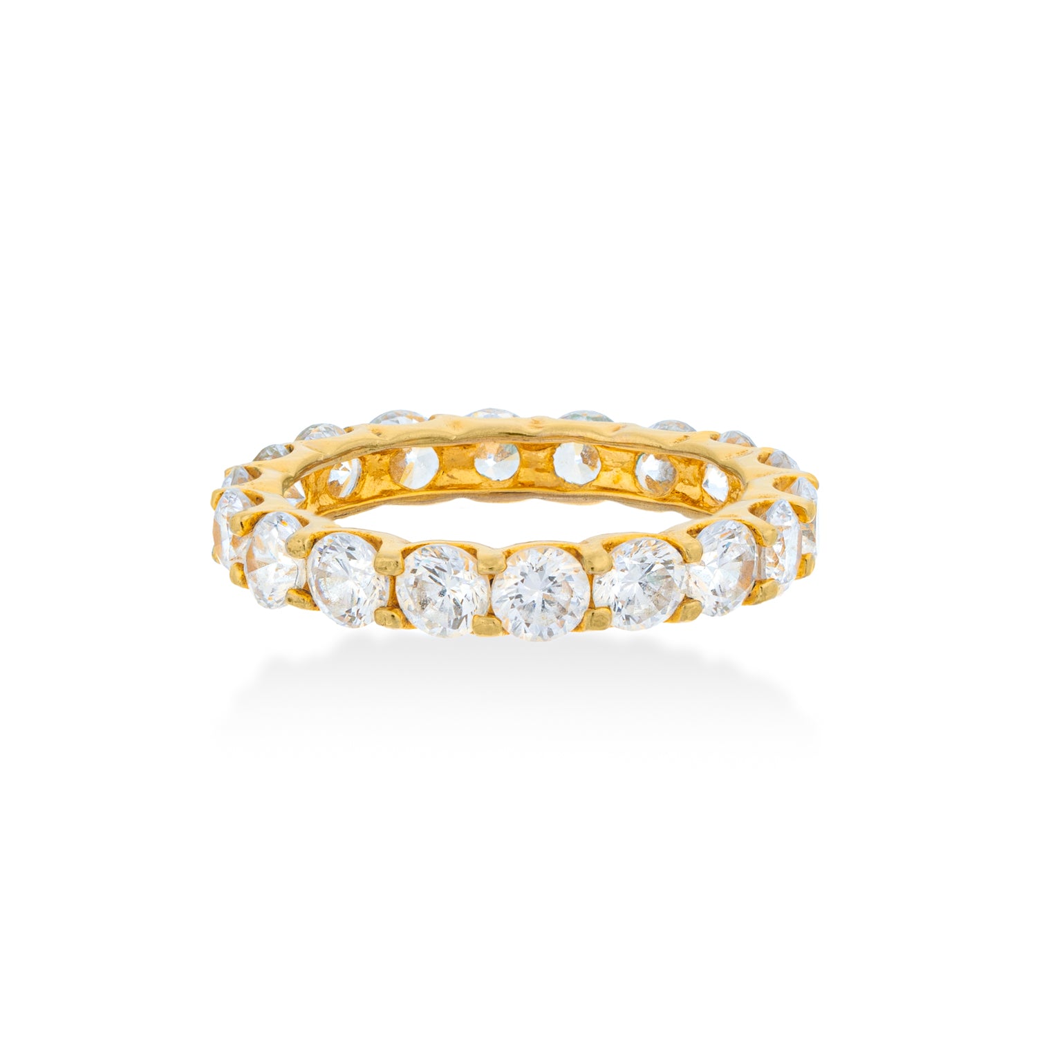 Gold Shabella Band with Large Zirconia