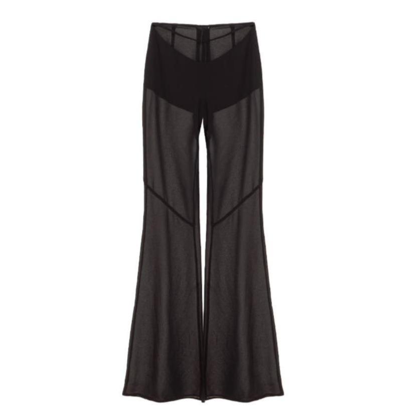 sheer dress pants Dani White Sequin Lace Sheer Pants