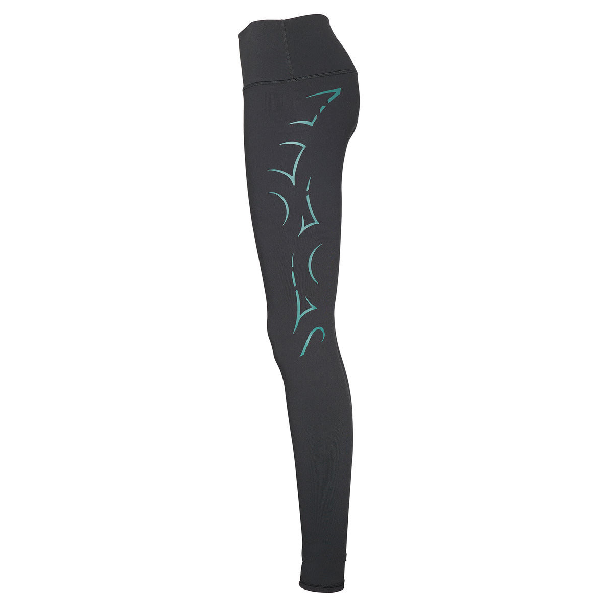 Black High-Waisted Leggings with Teal Warrior Graphic