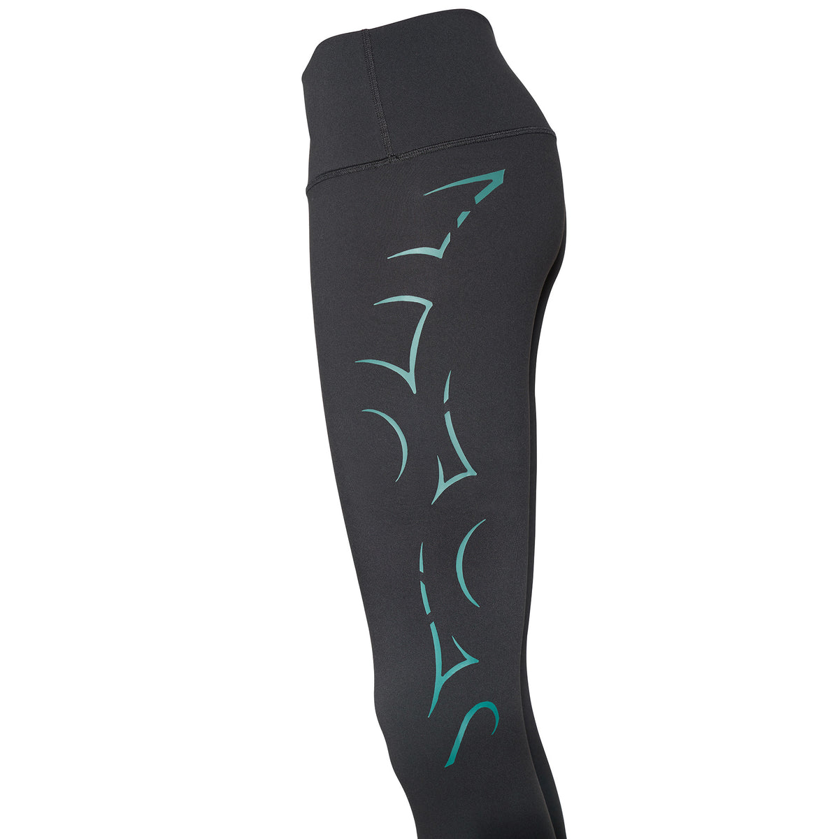 Black High-Waisted Leggings with Teal Warrior Graphic