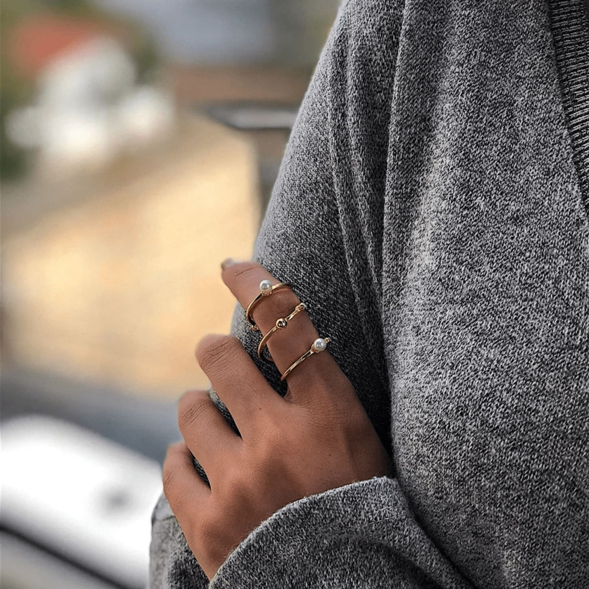 LINYA JEWELRY - Spiral Pearl Ring | Gold, buy at DOORS NYC