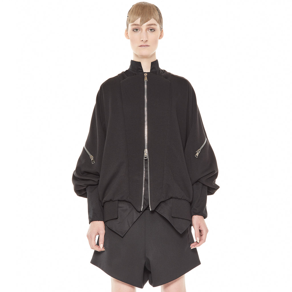 CORINNA HOUIDI - Bomber Softshell Jacket | Black, buy at DOORS NYC