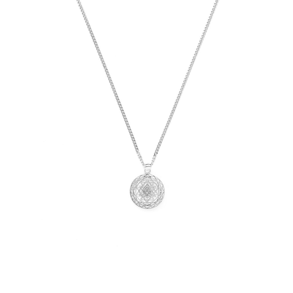 Sri Yantra Necklace | Rhodium
