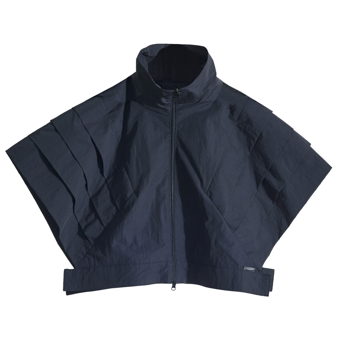 Black Extended Shoulder Full-Zip Vest