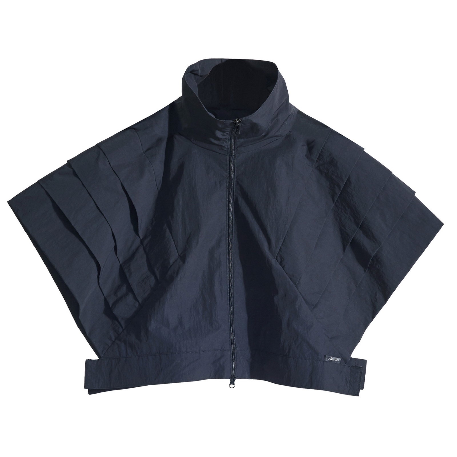 Black Extended Shoulder Full-Zip Vest