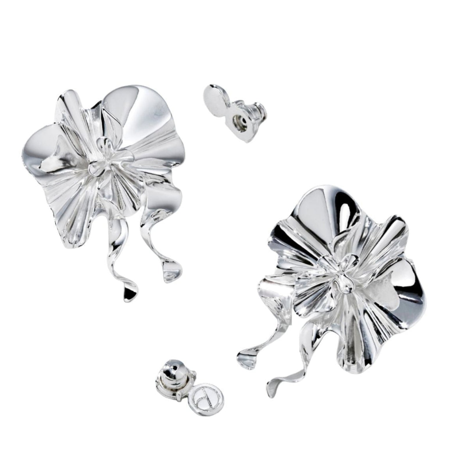 Silver Thatyana Earring - Drop Babado Collection