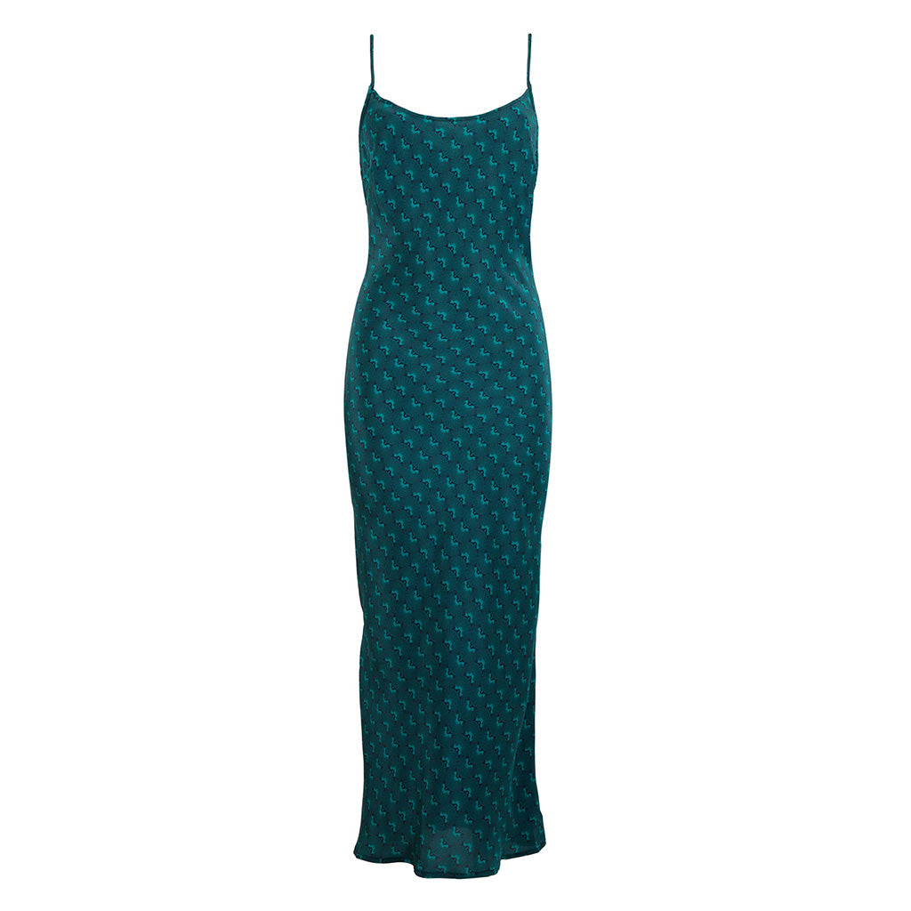 MARA THE LABEL - Teal Silk Slip, buy at DOORS NYC