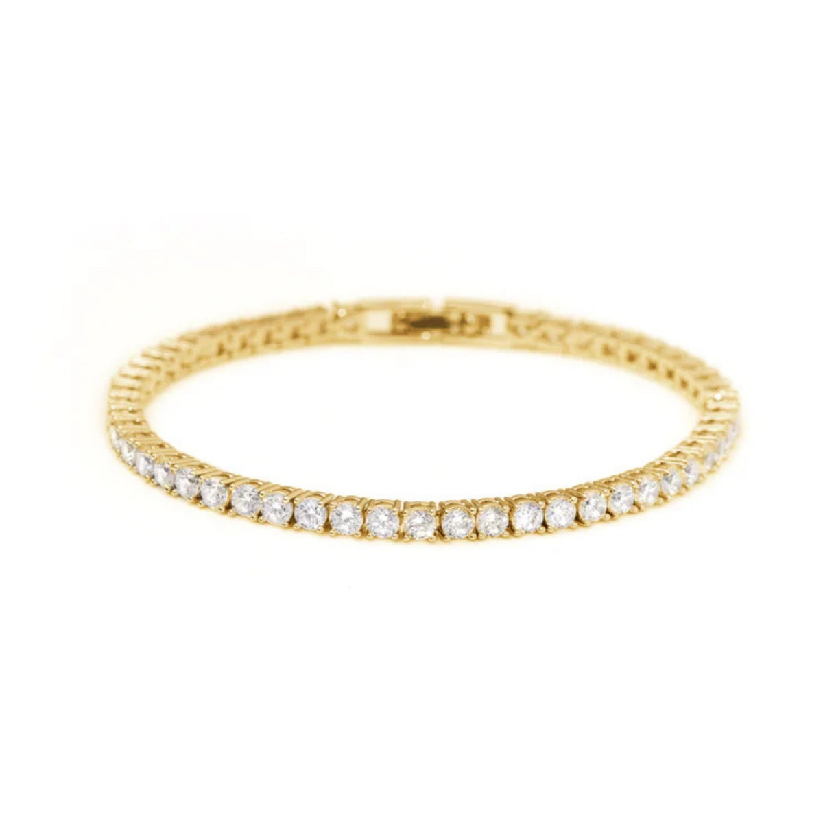 Gold Classic Tennis Bracelet with Zirconia