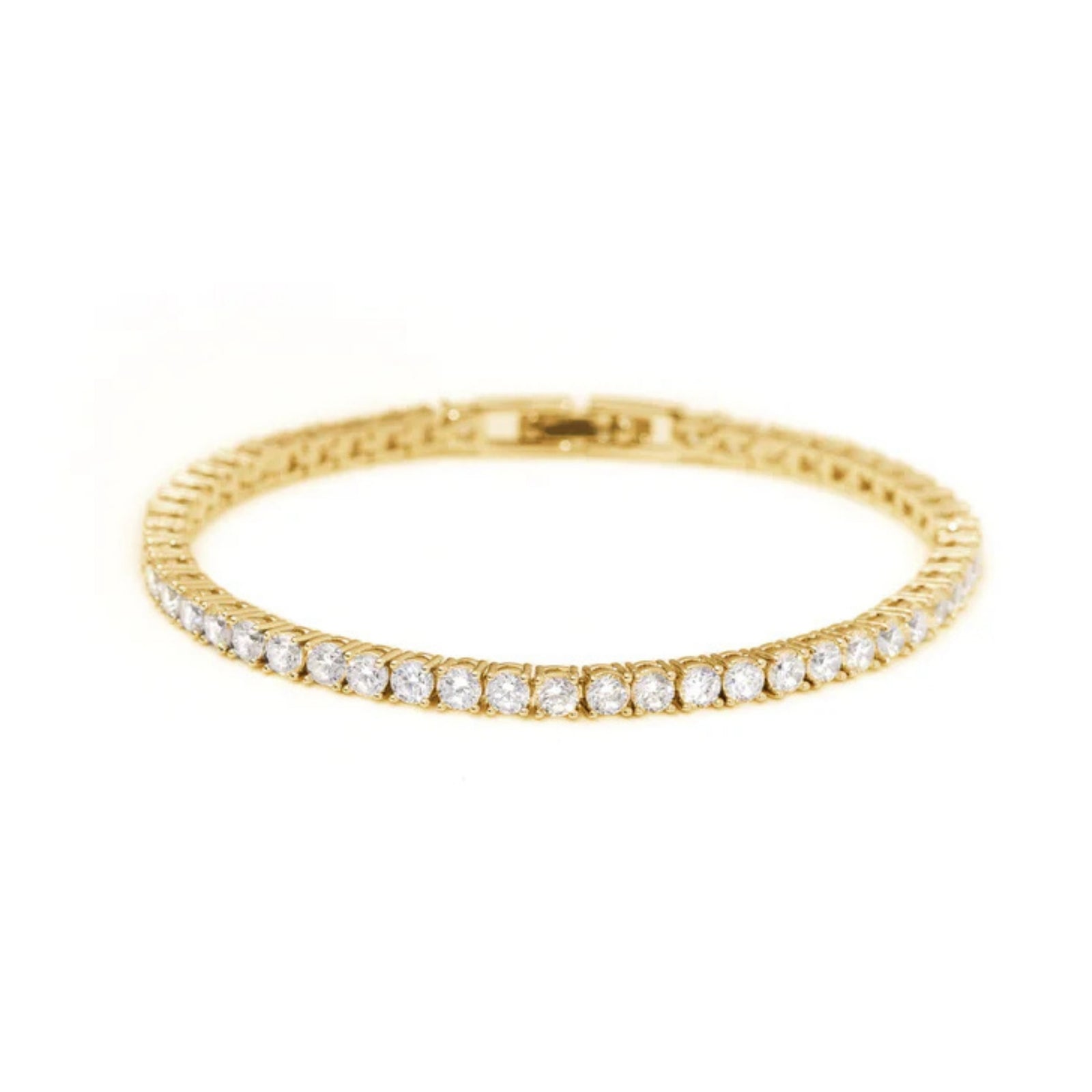 Gold Classic Tennis Bracelet with Zirconia