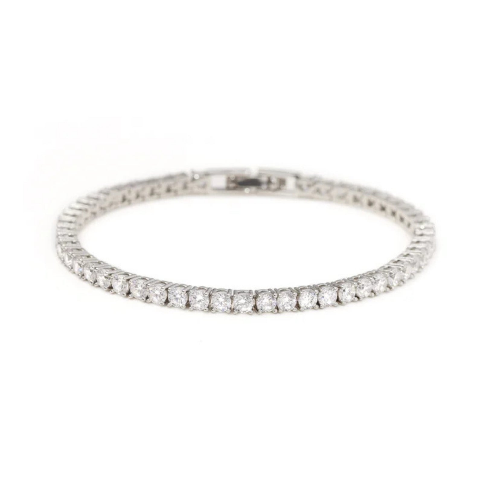 Silver Classic Tennis Bracelet with Zirconia