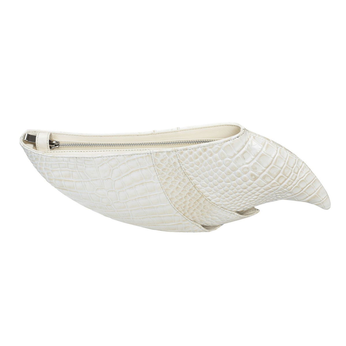 Zipper view, Armadillo Clutch Oat designed by Made in Neptune
