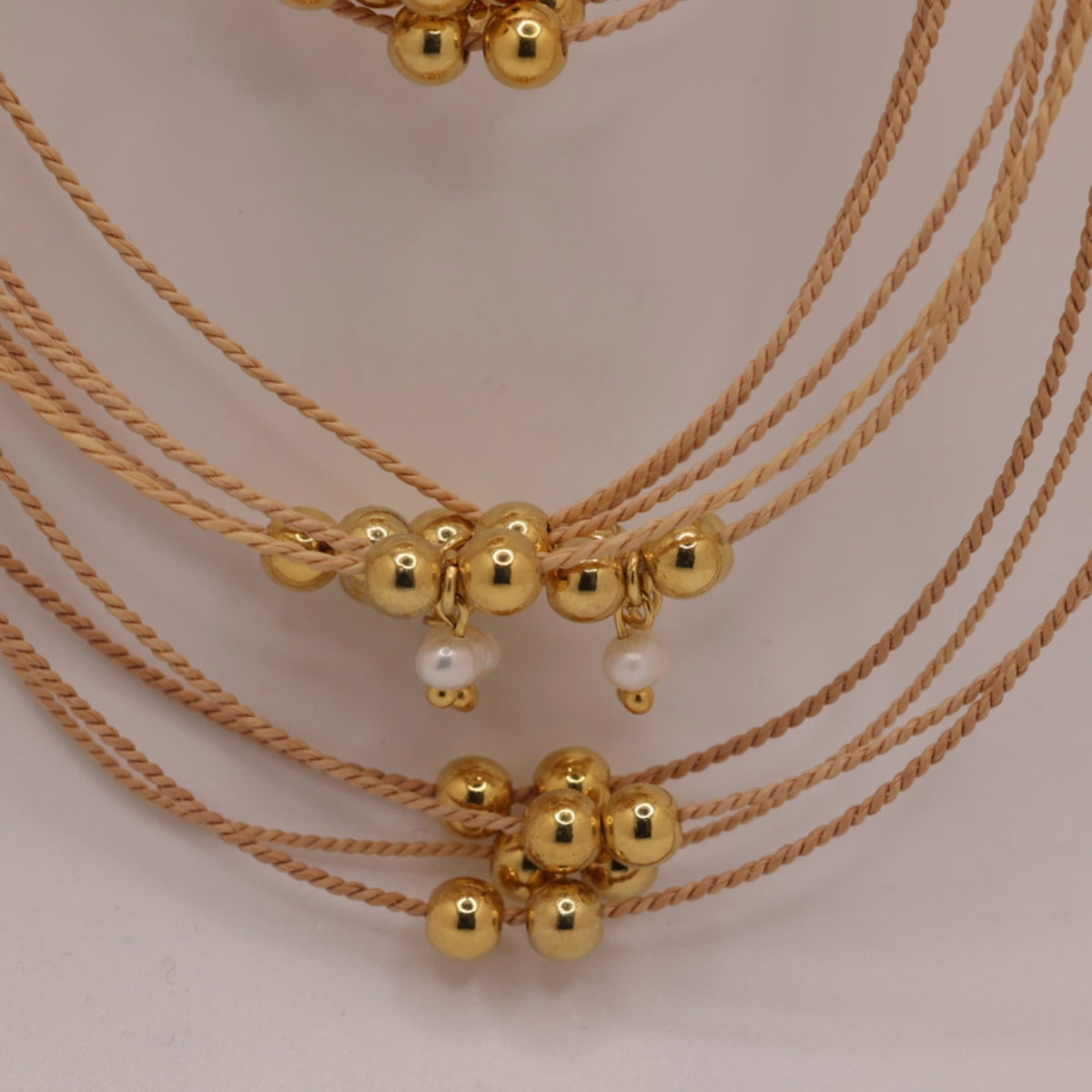 NART balls layers buriti fiber necklace, layered beads, view 2, buy at DOORS NYC