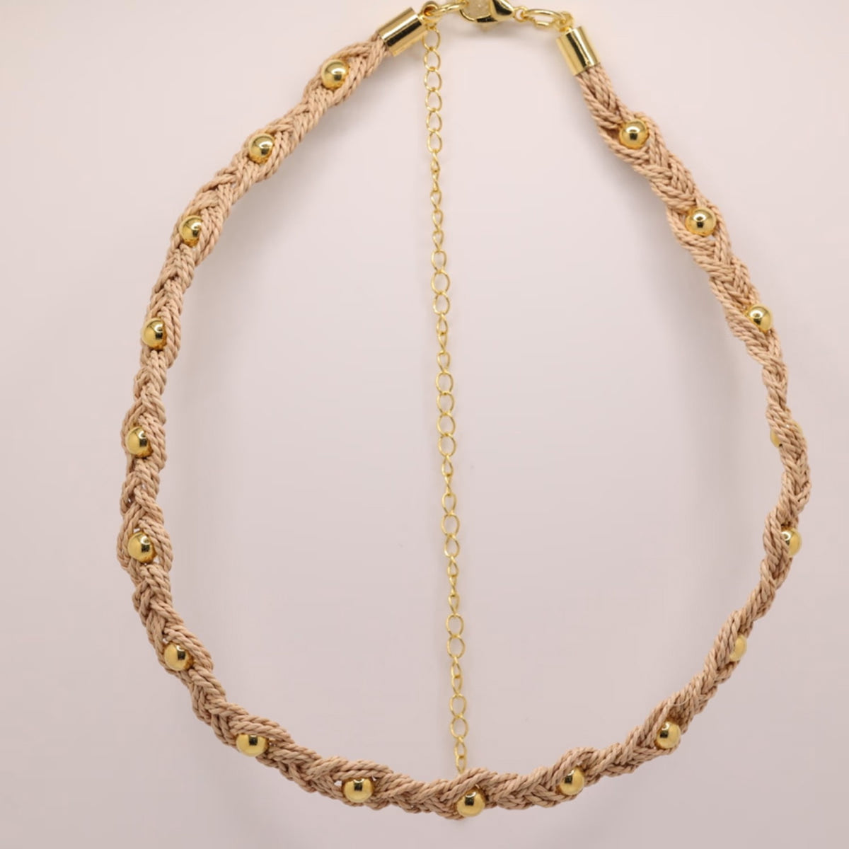NART braid buriti fiber necklace, braided design, view 2, buy at DOORS NYC