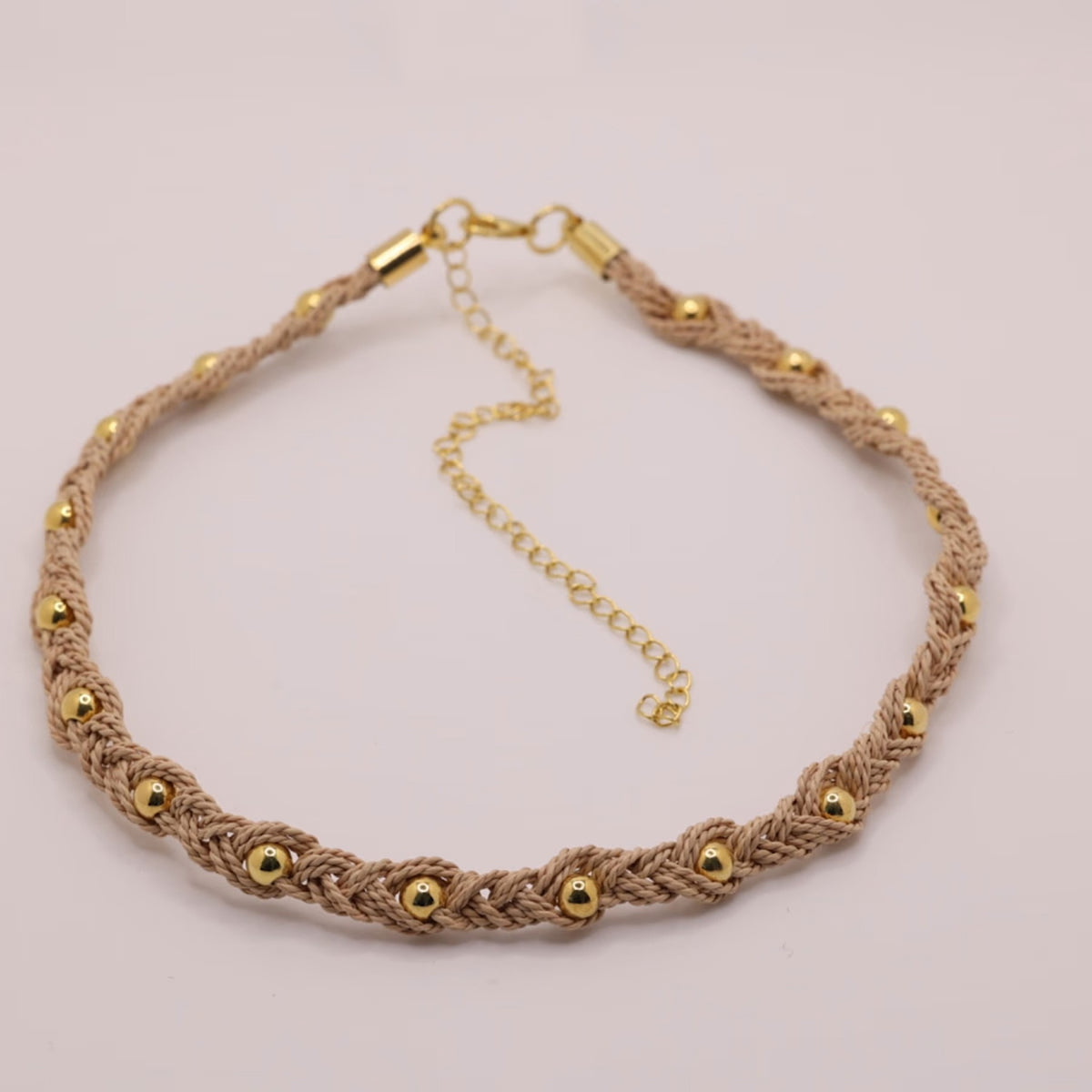 NART braid buriti fiber necklace, braided design, view 3, buy at DOORS NYC