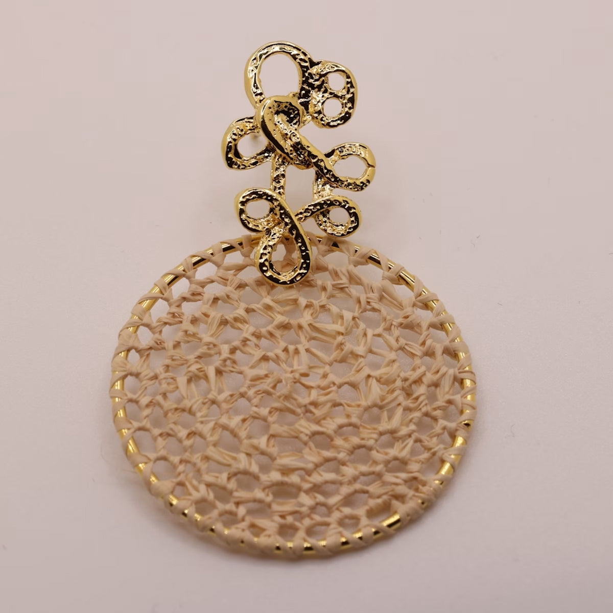 NART buriti lace fiber earrings, view 4, buy at DOORS NYC