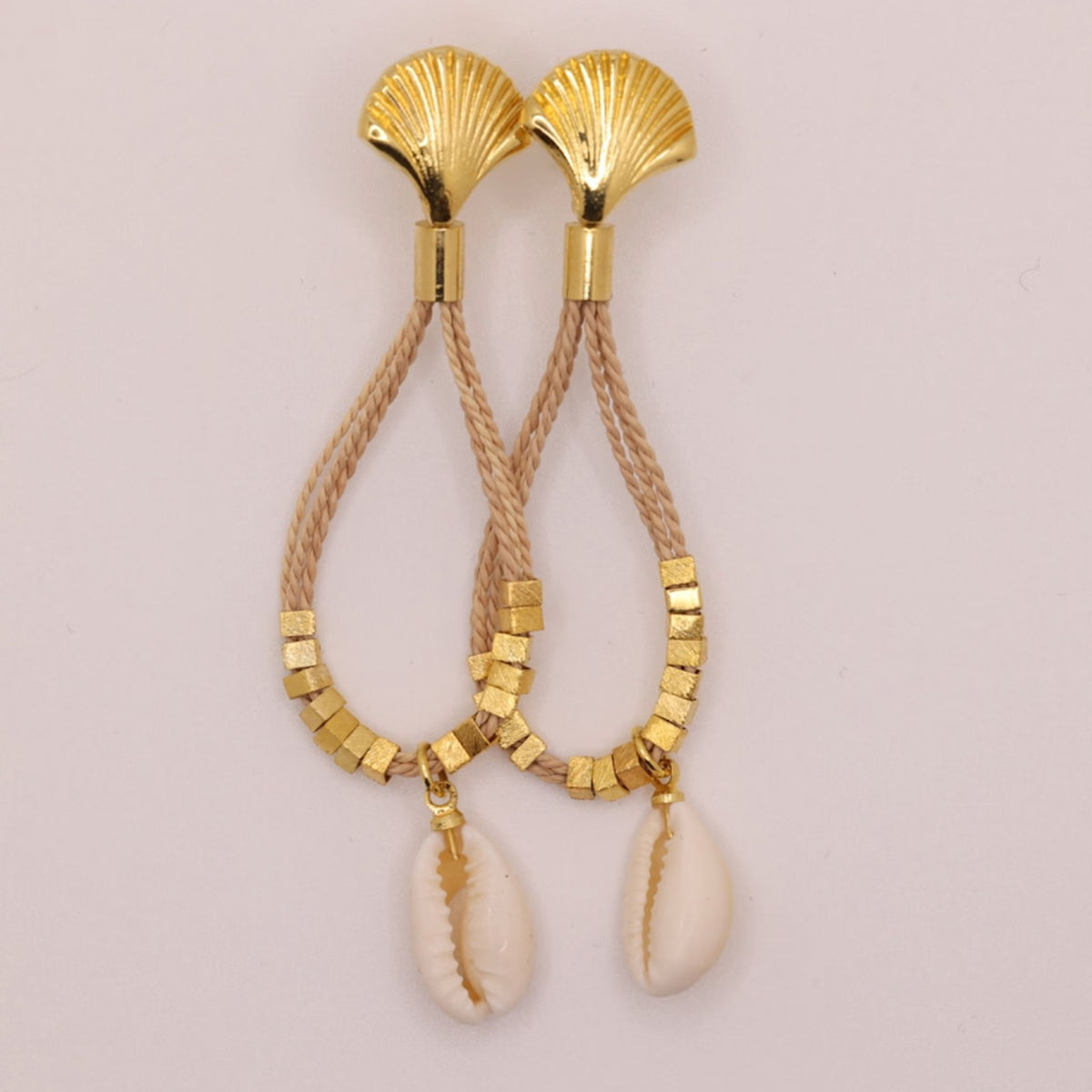 NART buzios buriti earrings, handmade Brazilian women's shell earrings, view 1, buy at DOORS NYC